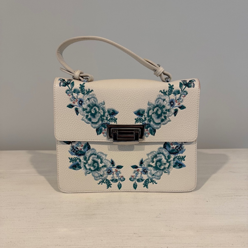White House Black Market Purse Flowers Bag